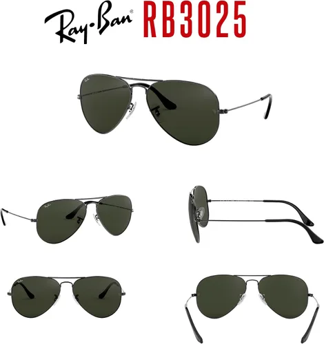Vista 66 de Ray-Ban RB3025 - Lentes de sol de aviador de metal para hombre y mujer + paquete con kit de cuidado de gafas iWear de diseñador