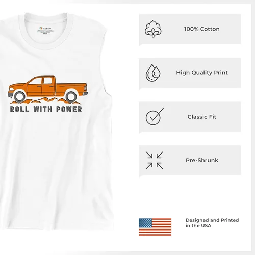 Vista 25 de Tee Hunt Camisetas gráficas y camisetas sin mangas para hombre Roll with Power Pickup Truck