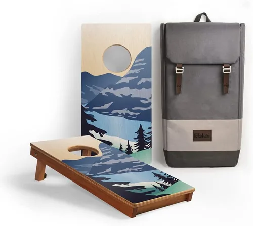 Vista 11 de Elakai National Parks Series - Tablas de Cornhole de viaje premium con estuche de transporte, mochila de 1 x 2 Marrón