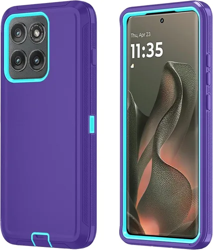 Vista 21 de Qinmay Funda para teléfono Motorola Moto Edge 5G 2026, color negro y gris NegroGris