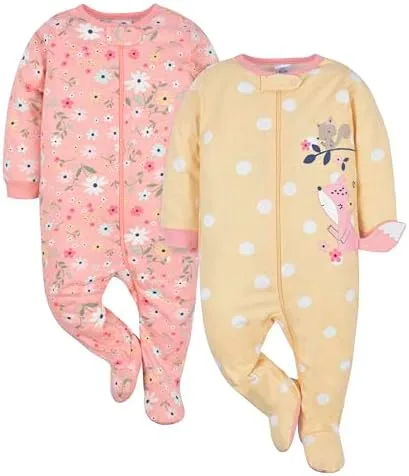 Vista 8 de Gerber Sleep 'N Play (2 unidades para bebés y niñas, recién nacidas), Foxy Lindo