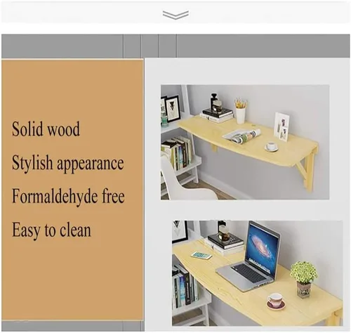 Vista 4 de Mesa de comedor plegable para montaje en pared para computadora, mesa de comedor pequeña, mesa plegable resistente, complemento perfecto
