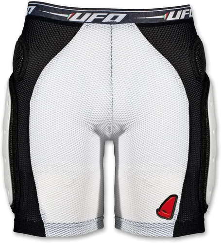 Vista 9 de UFO Plast Made in Italy - Pantalones cortos acolchados de plástico para snowboard, esquí, patinaje Negro con rojo Modelo: Sk09125