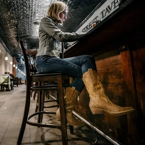 Vista 7 de HISEA - Botas vaqueras Rollda para mujer, con punta alargada y de estilo del lejano oeste