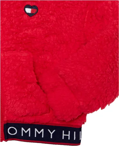 Vista 3 de Tommy Hilfiger Girl's Logo Sweatshirt, Fleece Hoodie With Full-zip Front & Pockets