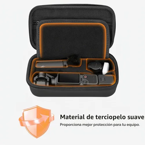 Vista 5 de AMAZEAR Funda de transporte portátil para DJI OSMO Pocket 4 / Xtra Muse, Pocket4 accesorios bolsa rígida para protección, almacenamiento Negro