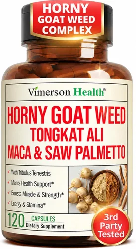 Vista 9 de HornyGoatWeed para hombres (1000 mg por porción), suplemento potenciador masculino con raíz de maca, Tongkat Ali, Saw Palmetto, Panax Ginseng