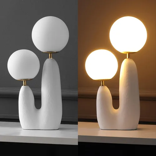 Vista 5 de JONATHAN Y JYL4065B Oda - Lámpara de mesa LED de cactus danés de 17.75 pulgadas con 2 luces de resina bohemia, hierro y vidrio esmerilado