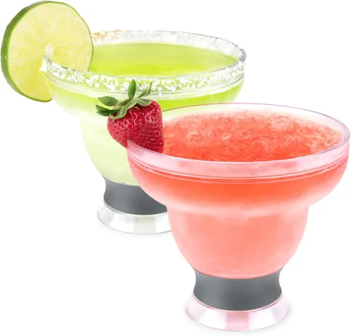 Vista 16 de HOST FREEZE - Vasos de Margarita sin tallo, vasos de cóctel de plástico aislados para bebidas congeladas, vasos enfriadores de doble pared para Azul
