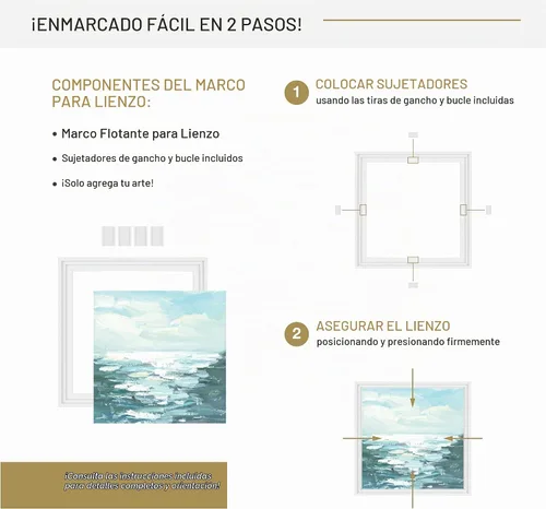 Vista 11 de MCS - Marco flotante de lona, 12 x 16, negro y dorado, paquete de 1