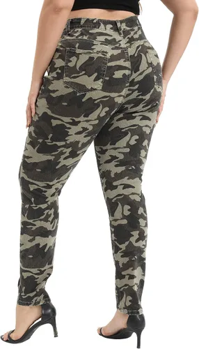 Vista 2 de Gboomo Pantalones ajustados y cónicos para mujer, talla grande, cómodos, elásticos, de cintura alta