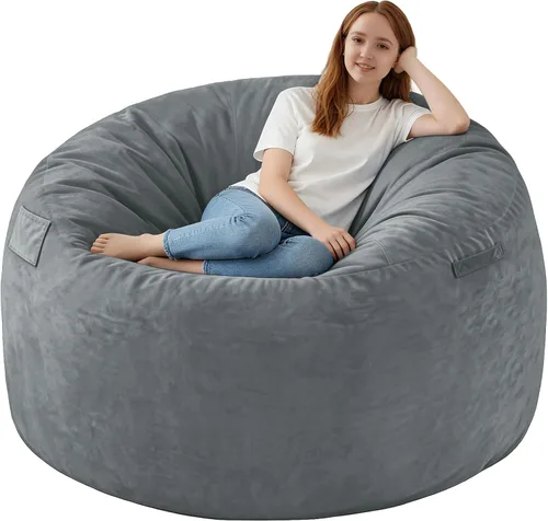 Vista 10 de Silla de Puf de 2 pies, Sillas de Puf Cómodas con Relleno de Espuma Viscoelástica, Sofá de Puf Esponjoso con Cubierta de Terciopelo Holandés, Sillas