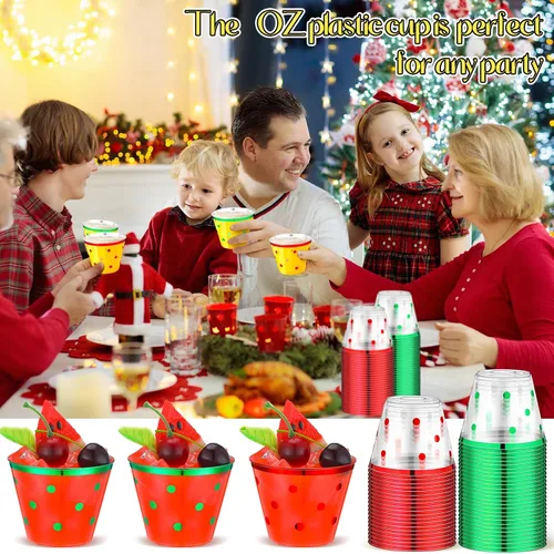 Vista 5 de Uiifan 100 vasos de plástico transparente de 9 onzas, vasos desechables con adornos dorados, copas de vino de plástico, copas de cóctel, vasos