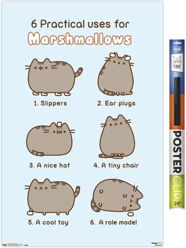 Vista 19 de Trends International Pusheen - Póster de pared de malvavisco, 14.725 x 22.375 pulgadas, versión enmarcada de madera de granero