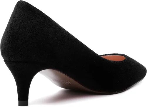 Vista 5 de SKYSTERRY Vestido de gamuza con punta cuadrada para mujer, zapatos de tacón bajo para boda, gatito, zapatos de tacón bajo de 2 pulgadas