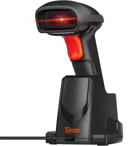Vista 8 de Tera Escáner de código de barras inalámbrico 1D 2D QR con base de carga USB, lector de código de barras de mano, escáner de detección automática