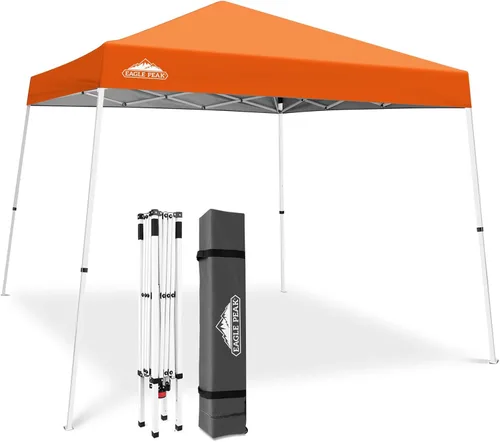 Vista 39 de Eagle Peak - Pérgola plegable (10.0 x 10.0 pies), patas inclinadas, de tela, para exteriores, fácil de montar, Negro