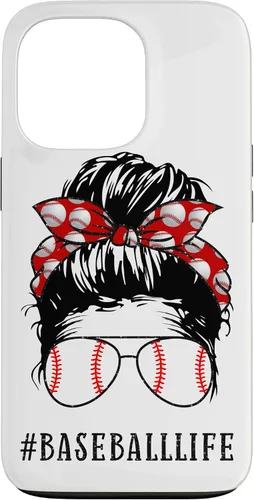 Vista 10 de Mom Messy Hair Bun Aviators Glasses Baseball Mother Life Case for iPhone 17