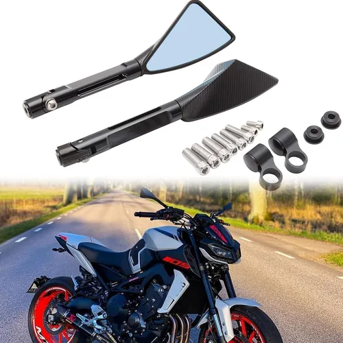 Vista 3 de JMTBNO Espejo universal CNC para manillar de motocicleta de 0.315 in y 0.394 in, espejos retrovisores laterales de motocicleta para bicicleta