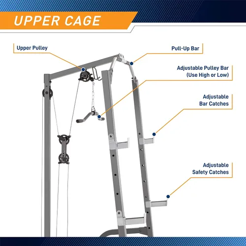 Vista 3 de Marcy Pro Deluxe Cage System with Weightlifting Bench All-in-One Home Gym Equipment PM-5108