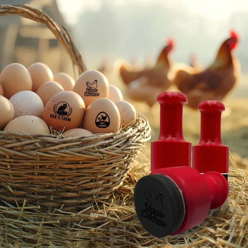 Vista 6 de Sellos de huevos personalizados Sellos de huevos personalizados para huevos frescos con tu diseño/texto para marca de granja, huevos de patio