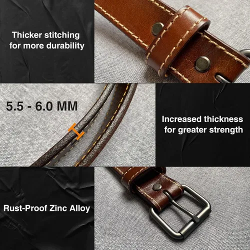 Vista 2 de Leather Gun Belt for Men - 1.5" Concealed Carry Belt - Heavy Duty & Durable