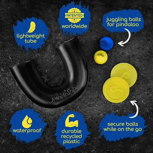 Vista 4 de pindaloo Juego de habilidad original con 2 pelotas - Regalos para juegos de interior y exterior para niños y adultos, juguetes con pelotas