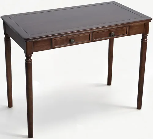 Vista 12 de Escritorio de madera maciza con cajones, escritorio de computadora de madera para oficina en casa, escritorio de estudio de juegos para espacios