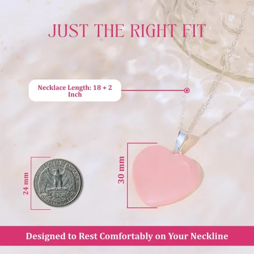 Vista 54 de Gempires Love - Collar con colgante de cristal de corazón para mujer, chapado en plata, cadena ajustable de 18 + 2 pulgadas