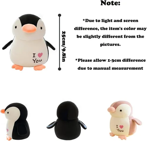 Vista 5 de Peluche de pingüino de 9.8 pulgadas, lindo pingüino de peluche para niños