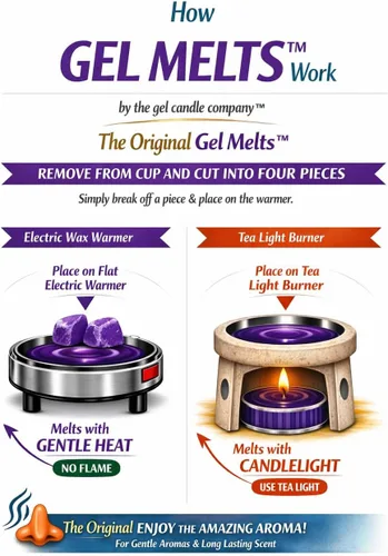 Vista 8 de Paquete de 3 unidades de gel aromático de citronela para calentadores y quemadores de The Gel Candle Company Peel, MELT and Enjoy