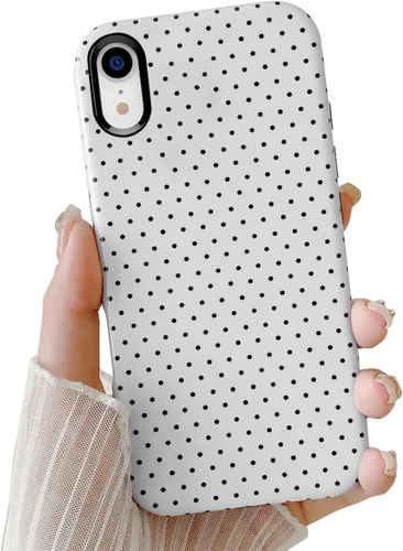 Vista 12 de Compatible con iPhone SE/8/7 Funda Linda para Celular, Diseño de Patrón Estético de Puntos, Funda Protectora Antiarañazos de 2 Capas Híbridas a Azul