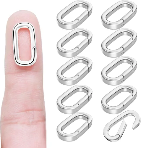 Vista 13 de OHINGLT 10 piezas de cierres de colgante con clip mosquetón – cierre y cierres de collar de 18K oro, conector de encanto de pulsera para mujer