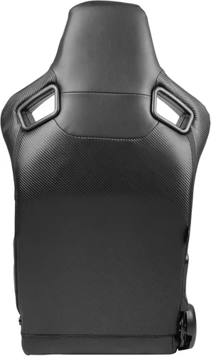 Vista 2 de IKON MOTORSPORTS, Asientos universales para vehículos de carrera con deslizadores dobles, negro con puntada naranja en PU y cuero de carbono