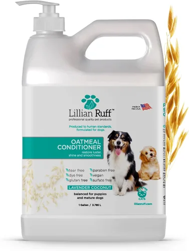 Vista 6 de Lillian Ruff PRO Formula - Acondicionador de avena para perros, alivio nutritivo y calmante para alergias y pieles sensibles, desenreda, suaviza