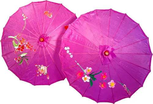 Vista 21 de TJ Global Paquete de 2 paraguas chinos japoneses para niños, 22 pulgadas, para bodas, fotografías, disfraces, cosplay, decoración y otros eventos, 2