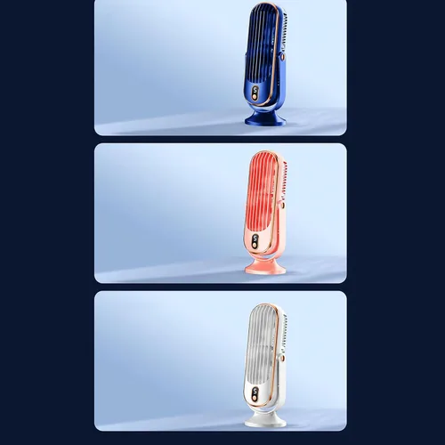 Vista 8 de Mini ventilador de torre de mesa, ventiladores de enchufe USB que soplan aire frío, refrigeración silenciosa del motor de 5 velocidades, ventilador