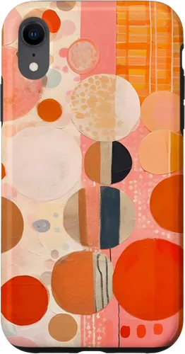 Vista 24 de iPhone 16 Abstract Boho Warm Orange and Pink Mid Century Modern Case