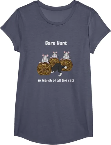 Vista 12 de Funny Barn Hunt - En busca de las ratas con Border Collie Camiseta, Negro
