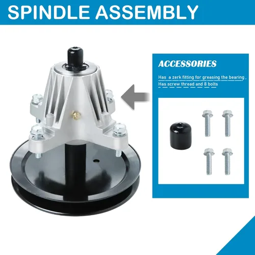 Vista 2 de Kit de reconstrucción de cubierta de 46 pulgadas para Cub Cadet MTD Troy-Bilt compatible con 2 husillos 618-04865, 2 poleas tensoras planas
