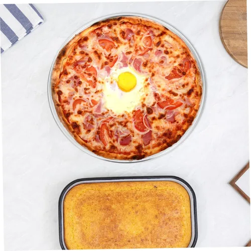 Vista 3 de Luxshiny Bandeja perforada multifuncional para pizza ventilada para distribución uniforme del calor para cocina casera y pizza casera