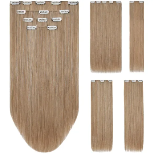 Vista 13 de Extensión de cabello negro oscuro, extensiones de cabello con clip de 22 pulgadas