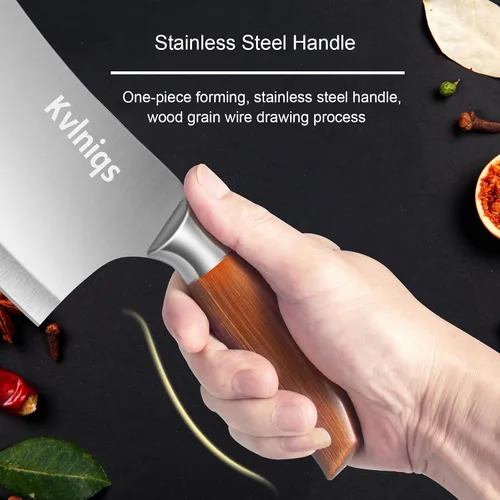 Vista 4 de Cuchillo de carnicero de 7 pulgadas, cuchilla para carne, cortador de huesos resistente, cuchillo de chef de cocina multiusos para cortar huesos