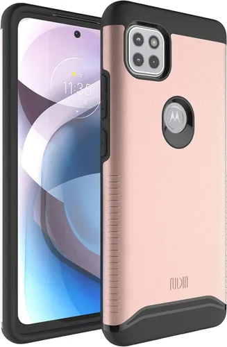 Vista 9 de TUDIA DualShield - Funda para teléfono Motorola One 5G ACE 2021, [Fusionar] a prueba de golpes, grado militar, doble capa, resistente, delgada
