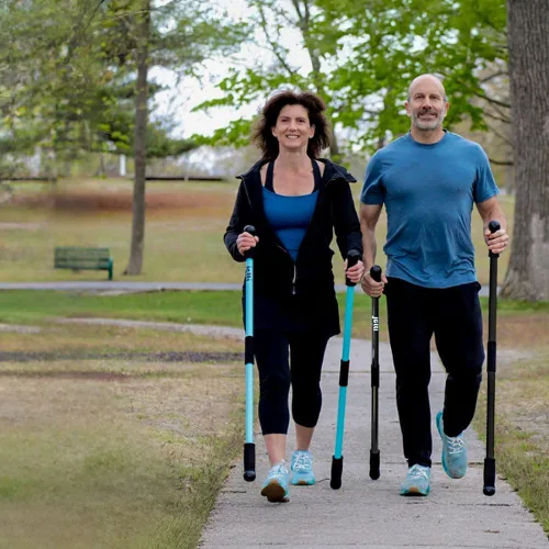 Vista 3 de Weighted Walking Sticks for Seniors, Women & Men – 1.2lb Each Ergonomic Hiking Poles for Balance, Posture & Stability – Durable Trekking Poles for