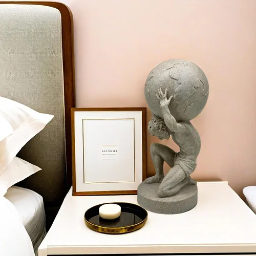 Vista 5 de FUNSXBUG Estatua de Dios griego grande de 11 pulgadas, escultura coleccionable de Atlas Holding World, decoración del hogar, sala de estar