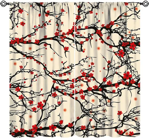 Vista 15 de Cortinas florales de acuarela para dormitorio, sala de estar, cortinas de ventana de vides en cascada de glicina morada, paneles de ventana florales