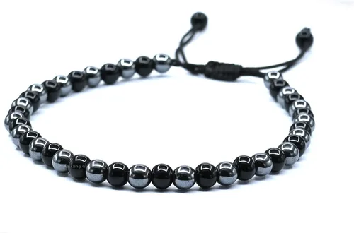 Vista 3 de Amazing Gemstone Hematite Black Obsidian Anklet - Anti Swellig Ankle Bracelet, Weight Loss Aid Ankle Bracelet for Men Women