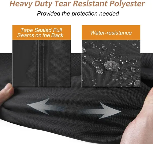 Vista 2 de NettyPro Funda rectangular para mesa auxiliar de patio, impermeable, para muebles de exterior, pequeña, rectangular, 36 x 22 x 18 pulgadas