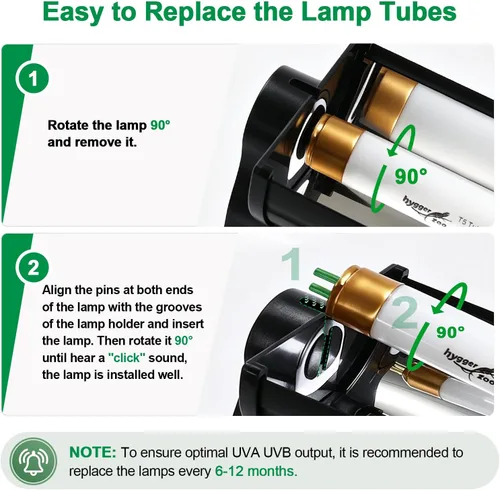 Vista 7 de Kit combinado de lámpara de reptil UVB T5 de 22 pulgadas